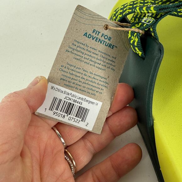 Chaco Chillos Slide Sandals Men's 14 Evergreen Ladder Lock Buckle Slip-On - Picture 8 of 10